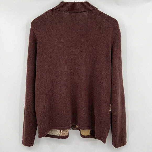 Vintage Designers Originals Zip Brown Leaf Embroidered Sweater Women's Medium - Picture 5 of 9